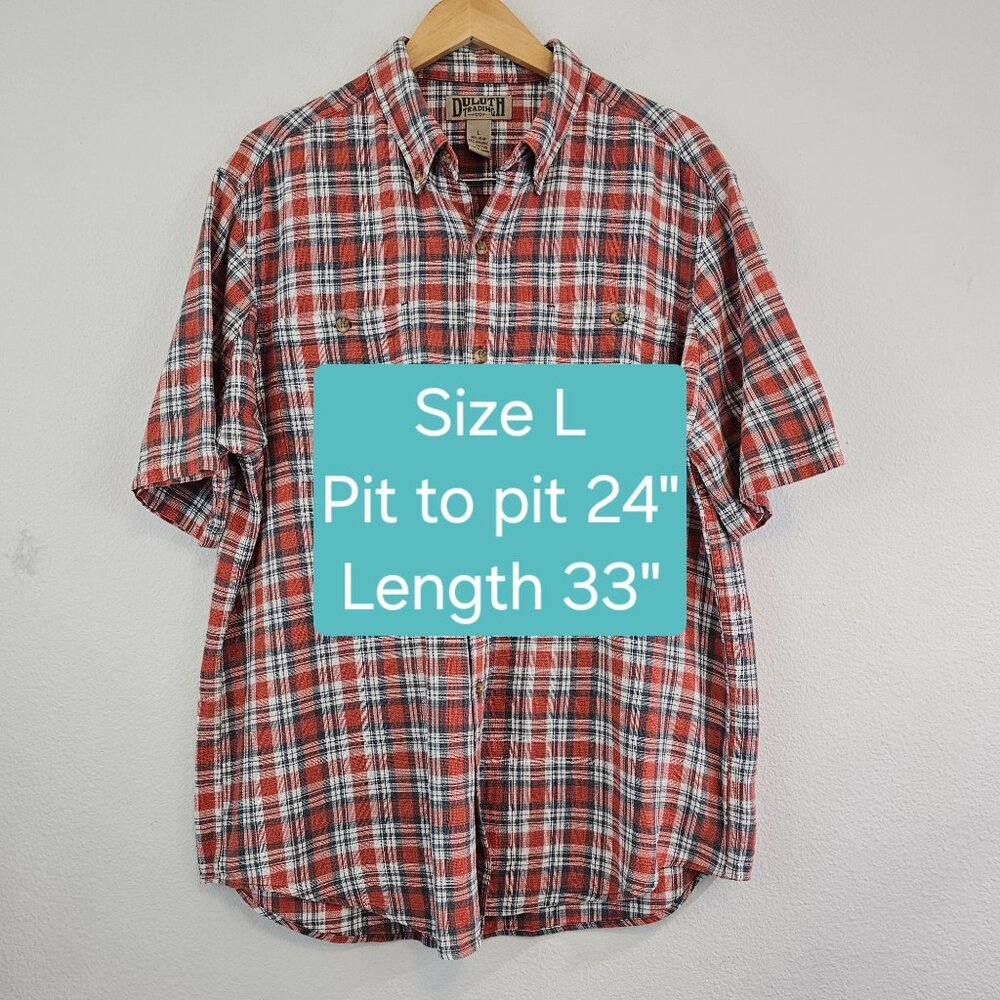 Duluth Trading Shirt Mens Sz Large Hemp Organic Cotton Plaid Button Down Casual - Picture 5 of 7